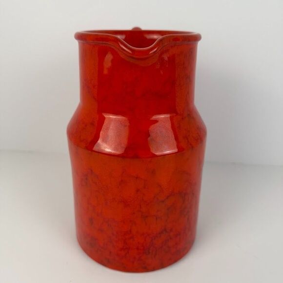 Vintage Mid Century Italian Peasant Village Red Pitcher, Rustic Farmhouse - Picture 2 of 10